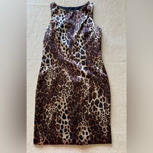 Helene Berman Leopard Print Midi Dress